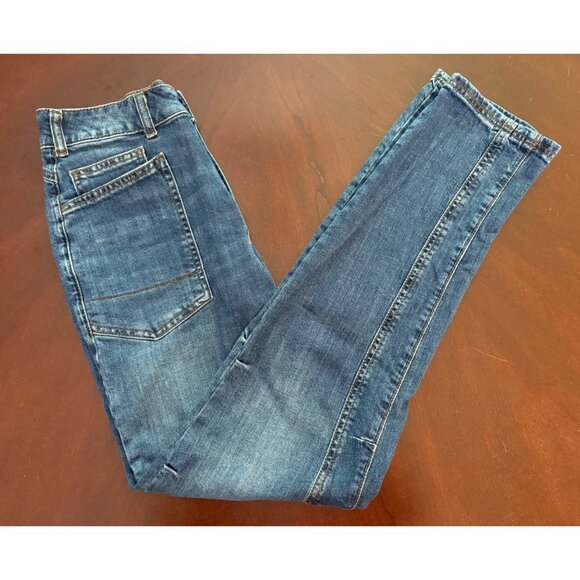 Anthropologie Pilcro The Wanderer Casual Utility Patchwork Jeans Size 26 Tall - Picture 12 of 13